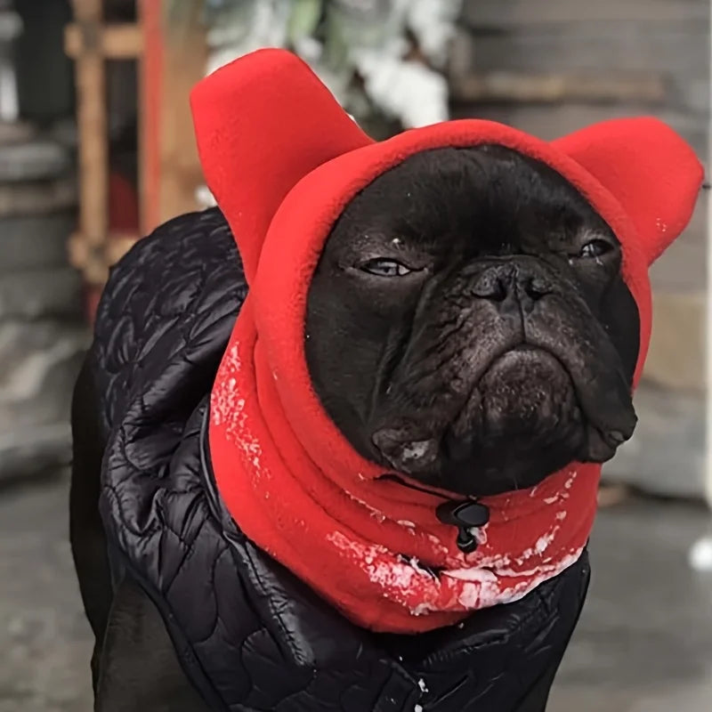 Winter Warm Pet Dog Hat Windproof French Bulldog Hat Dog Neck And Ear Protection Hats Outdoor Puppy Scarf Pet Supplies