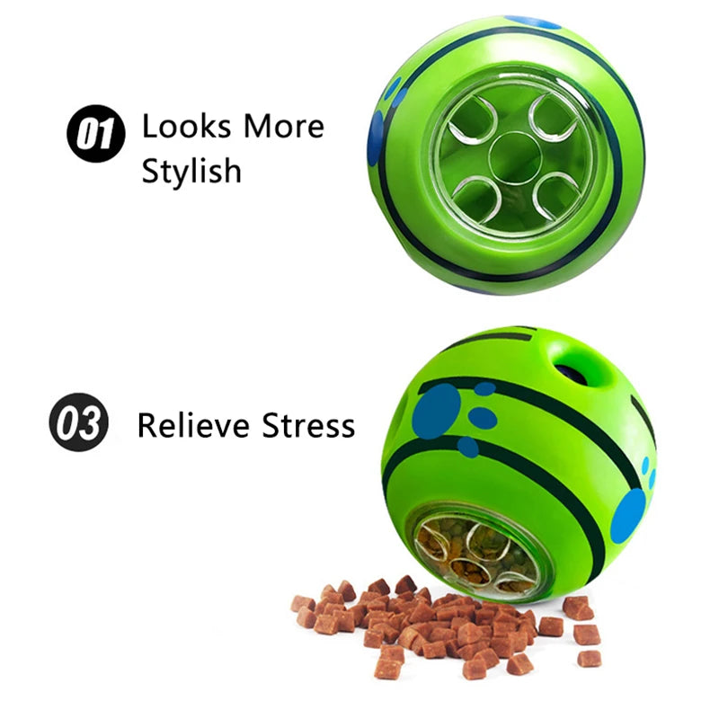 Interactive Dog Treat Ball Toy Pet Slow Feeder for Small Medium Dogs Puzzle Dog Snack Dispenser with Sound Hole Pet Supplies