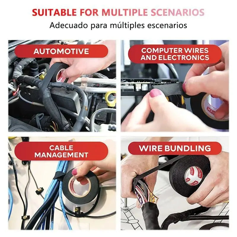 Electrical Tape Heat Resistant Harness Tape Insulation Automotive Fabric Cloth Tape Waterproof Noise Resistance Adhesives-Tape