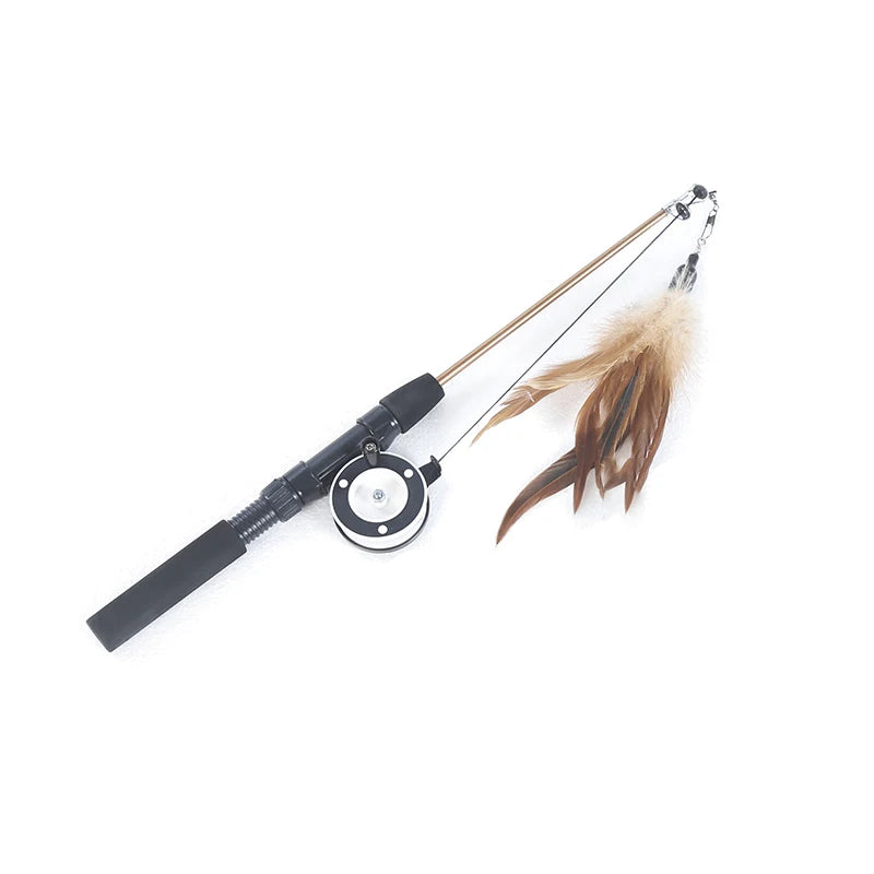 Retractable Cat Teaser Wand Toy Telescopic Cat Stick Toys Funny Interactive Kitten Feather Toy Pet Boredom Relief Toys