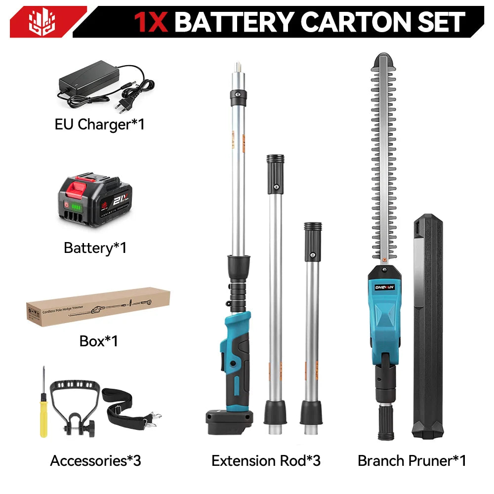 ONEVAN Electric High Branch Hedge Trimmer Cordless Telescopic Hedge Shear Garden Tools Pruning Saw For Makita 18V Battery Pin