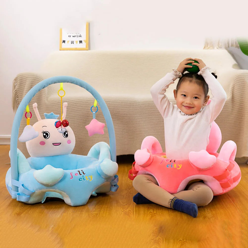 Cartoon Animal Baby Sofa Support Seat Cover Plush Learning To Sit Cradle Nest