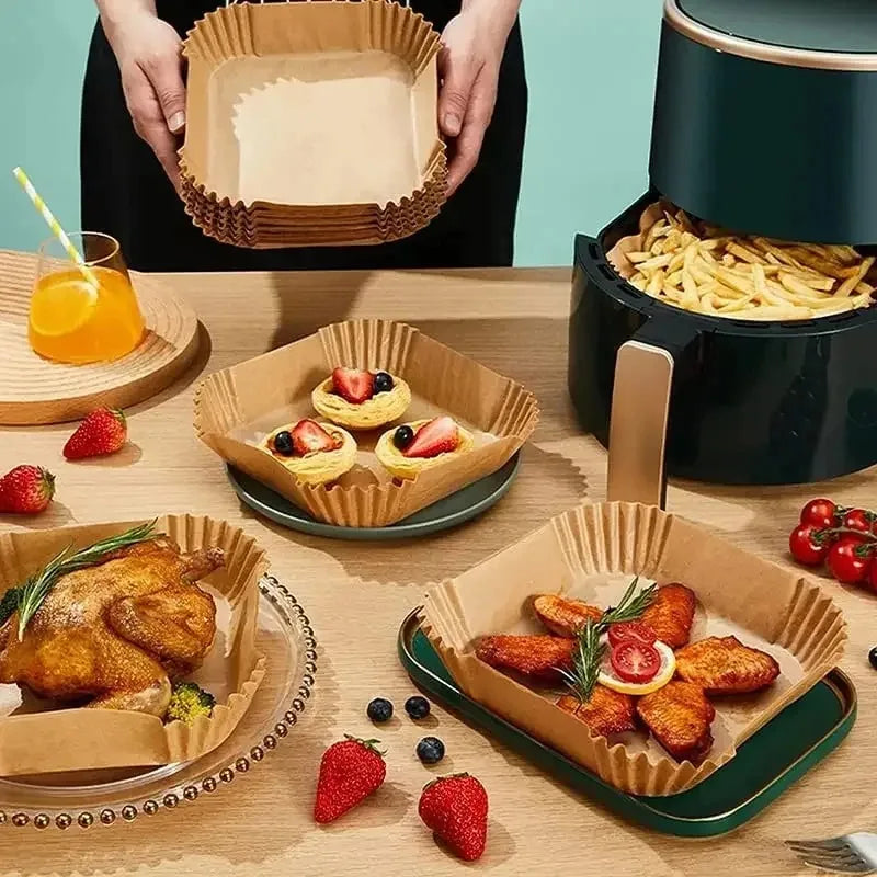 Square Airfryer Baking Disposable Air Fryer Paper,Paper,Baking Tray,Oven Accessories,Baking,Kitchen Gadgets,Kitchen Accessories