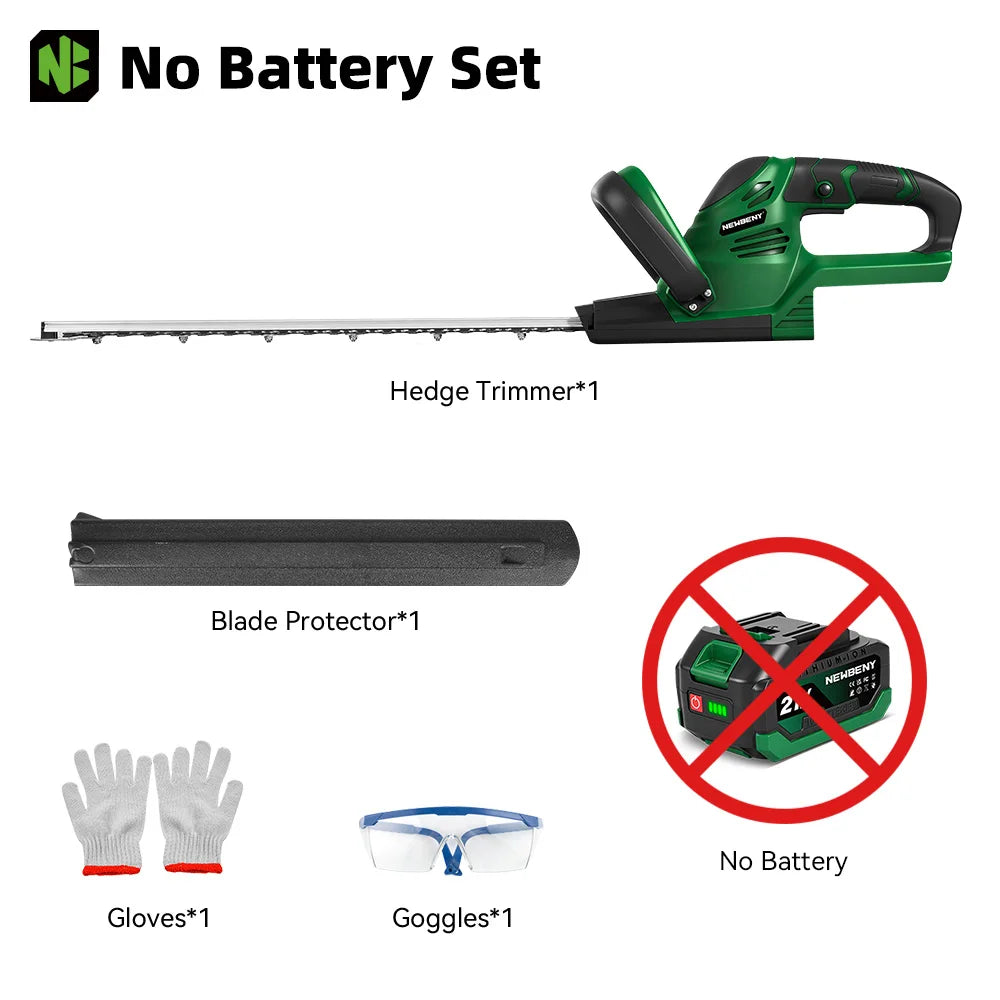NEWBENY 510MM 2000W Electric Hedge Trimmer 15000RPM Garden Landscaping Pruning Trimming Power Tool For Makita 21V Battery Pin