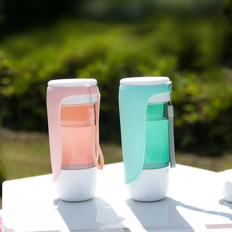 2 in 1 Dog Water Bottle Outdoor Portable Dog Water Bottle for Small Large Dogs Foldable Pet Drinking Bowl Dog Accessories