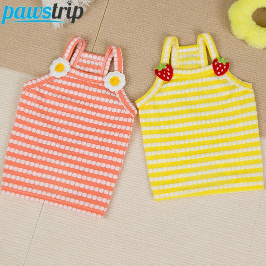 Summer Striped Pet Dog Clothes For Small Medium Dogs Breathable Dog Vest Thin Puppy T-Shirt Chihuahua Bichon Clothing