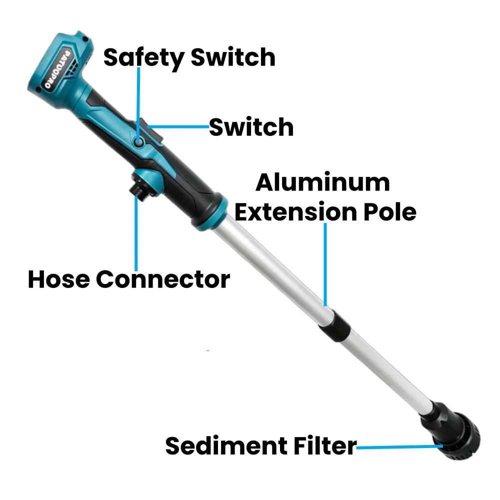 PATUOPRO Draadloze waterpomp draagbare staafoverdrachtspomp multifunctioneel tuingereedschap voor Makita 18V-accu
