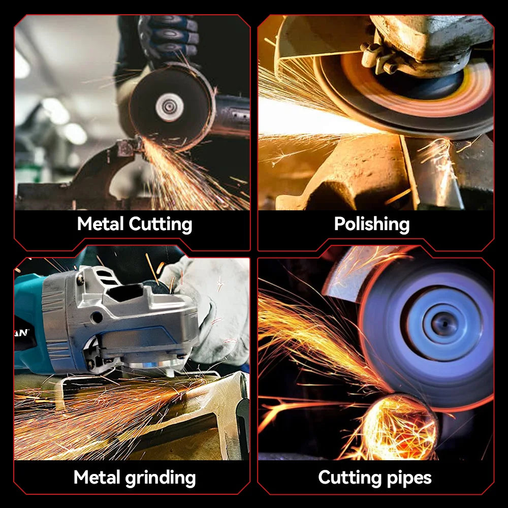 ONEVAN 6Gears Brushless Electric Angle Grinder 125MM Rechargeable Angle Grinder Polishing Power Tools For Makita 18V Battery Pin