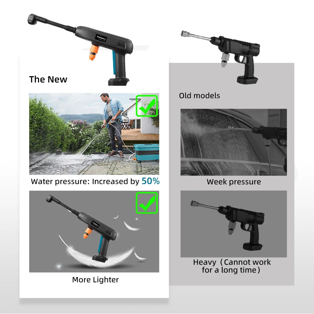 Pistolet pulvérisateur d'eau électrique haute pression 6 en 1 YOFIDRA, outil de lavage  pour voiture et jardin avec seau d'eau pliable de 22 L pour batterie Makita