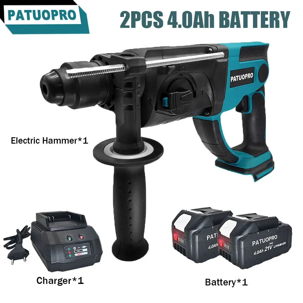 3 Functions Cordless Electric Rotary Hammer – Rechargeable 28MM Hammer Drill Power Tool for Makita 18V Battery - Quality Shopping Centre