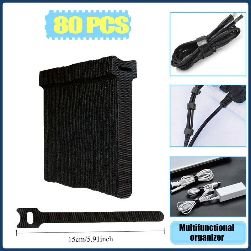 Cable Ties Reusable Flanges Straps Reusable Cable Ties Cable Plastic Flanges Nylon Hook Loop Straps Wrap Zip Black