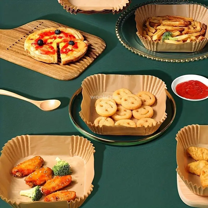100-300pcs AirFryer Paper Food SiliconOil Paper Round Cake Papersin The Oven High Temperature Absorbent Paper Baking Accessories