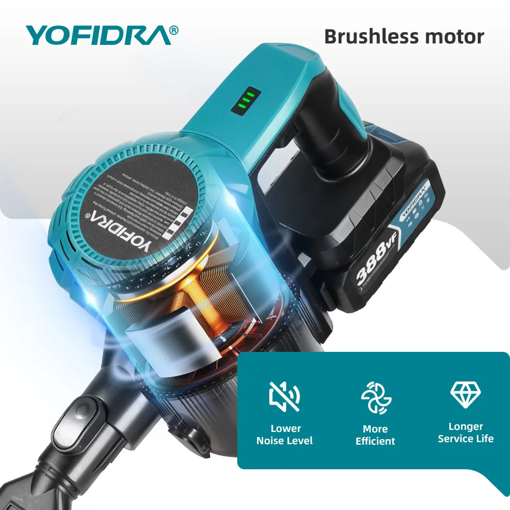 Aspirateur électrique sans balais YOFIDRA 1500ML, dépoussiéreur rechargeable, outil de nettoyage domestique pour batterie Makita