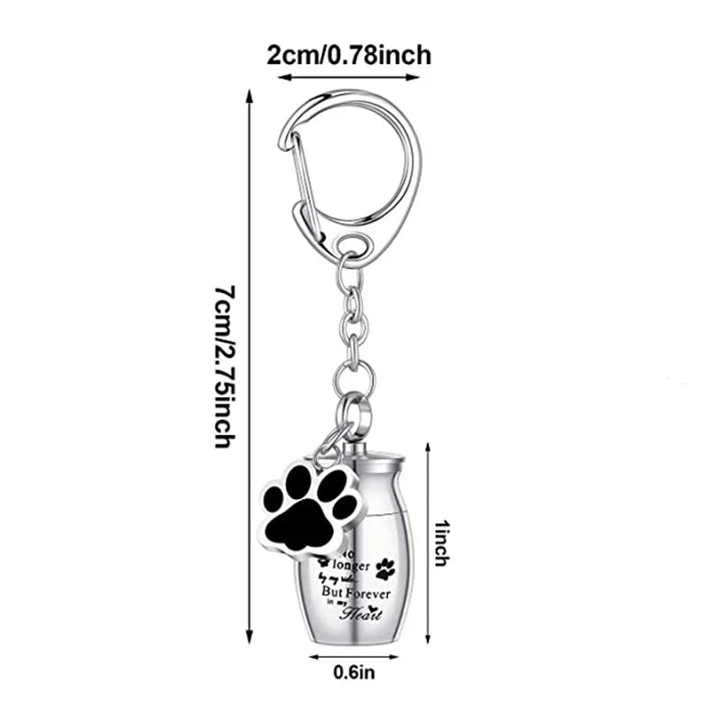 Pet Urn Keychain Dogs Ashes Keepsake Pet Hair Storage Jar Souvenir for Rabbit Kitty Bunny Dogs Pet Supplies
