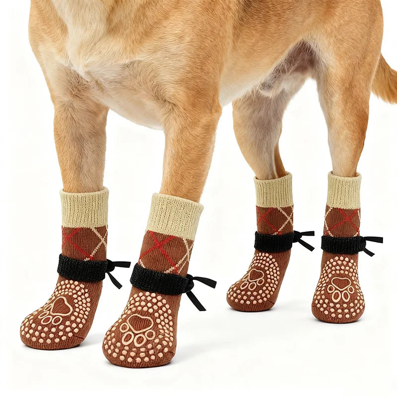 4pcs/lot Pet Dog Socks Anti-Slip Pet Paw Protector for Small Medium Large Dogs Dog Foot Covers Puppy Sock