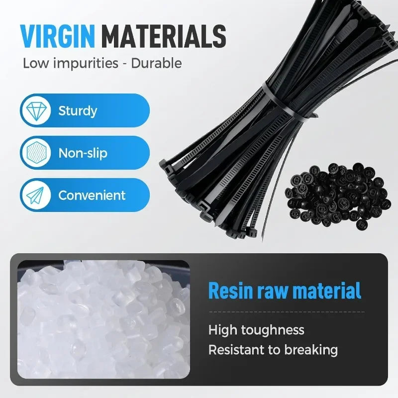 Self-locking Plastic Flanges Cable Ties Zip Nylon Tie Clamping Flanges Wrap Cable Fixed Fastener Clips Hose Fastening Reusable