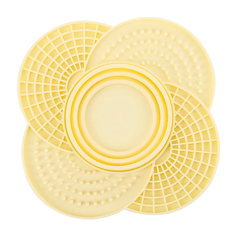 2 in 1 Silicone Dog Slow Feeder Mat with Foldable Bowl Pet Lick Mat for Dogs Cats Non-slip Puppy Slow Food Plate Dog Accessories