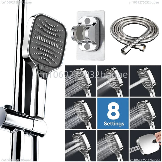 Adjustable High Power Filter Shower Head Set Bathroom Showerheads Large Water Saving Rainfall Shower Mixer Bathroom Accessory  "