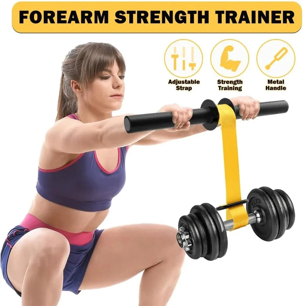 Adjustable Forearm Strength Trainer Wrist Roller With Thickened Non-Slip Handle Belt Home Workout Upper Body Fitness Equipment