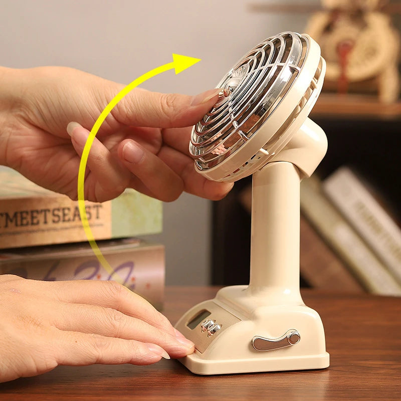 Nouveau ventilateur de bureau Lenovo, ventilateur rétro compact rechargeable par USB avec affichage numérique à 100 vitesses pour l'été
