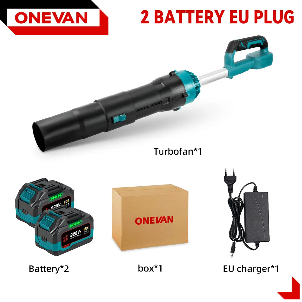 Souffleur électrique à jet turbo ONEVAN sans balais 8000W, 400M/S, souffleur d'air sans fil pour dépoussiérage, compatible avec batterie Makita 18V