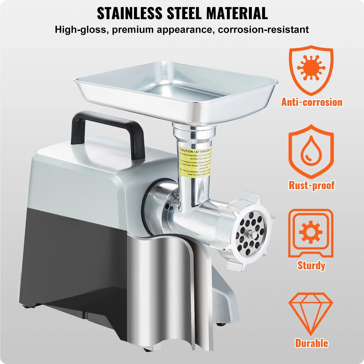 SucceBuy 5 Lb/Min Capacity Electric Meat Grinder Meat Mincer with Blade, Grinding Plate, Sausage Stuffing Blade and 3 Tubes