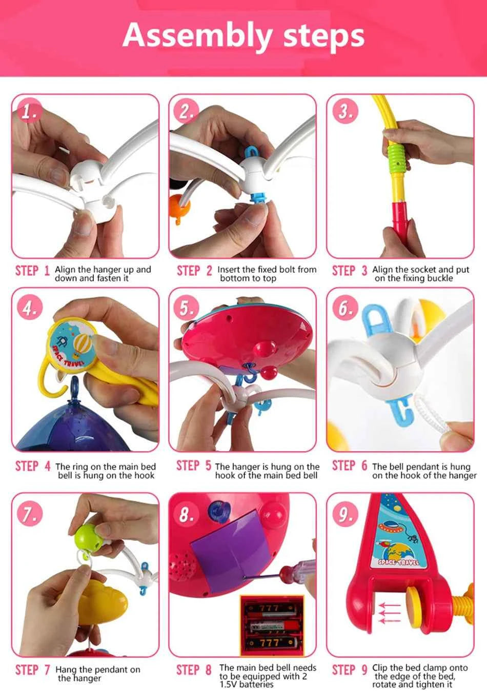 Musical Baby Crib Mobile with 108 Melodies and Light Projection for Infants – Remote Control Crib Toys for Newborns