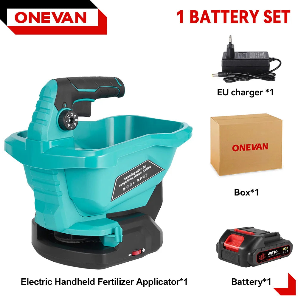 ONEVAN 6 Gears Electric Fertilizer Spreader Cordless Spreader 140° Adjustment Garden Power Tools For Makita 18V Battery Pin