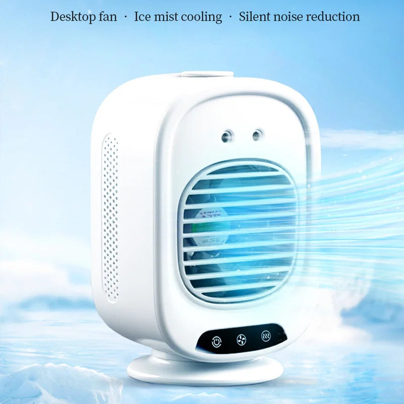 Lenovo Car Portable Small Air Conditioner Spray Fan Office Desktop Usb Charging Small Air Cooler Dormitory 3-gear Regulating Fan
