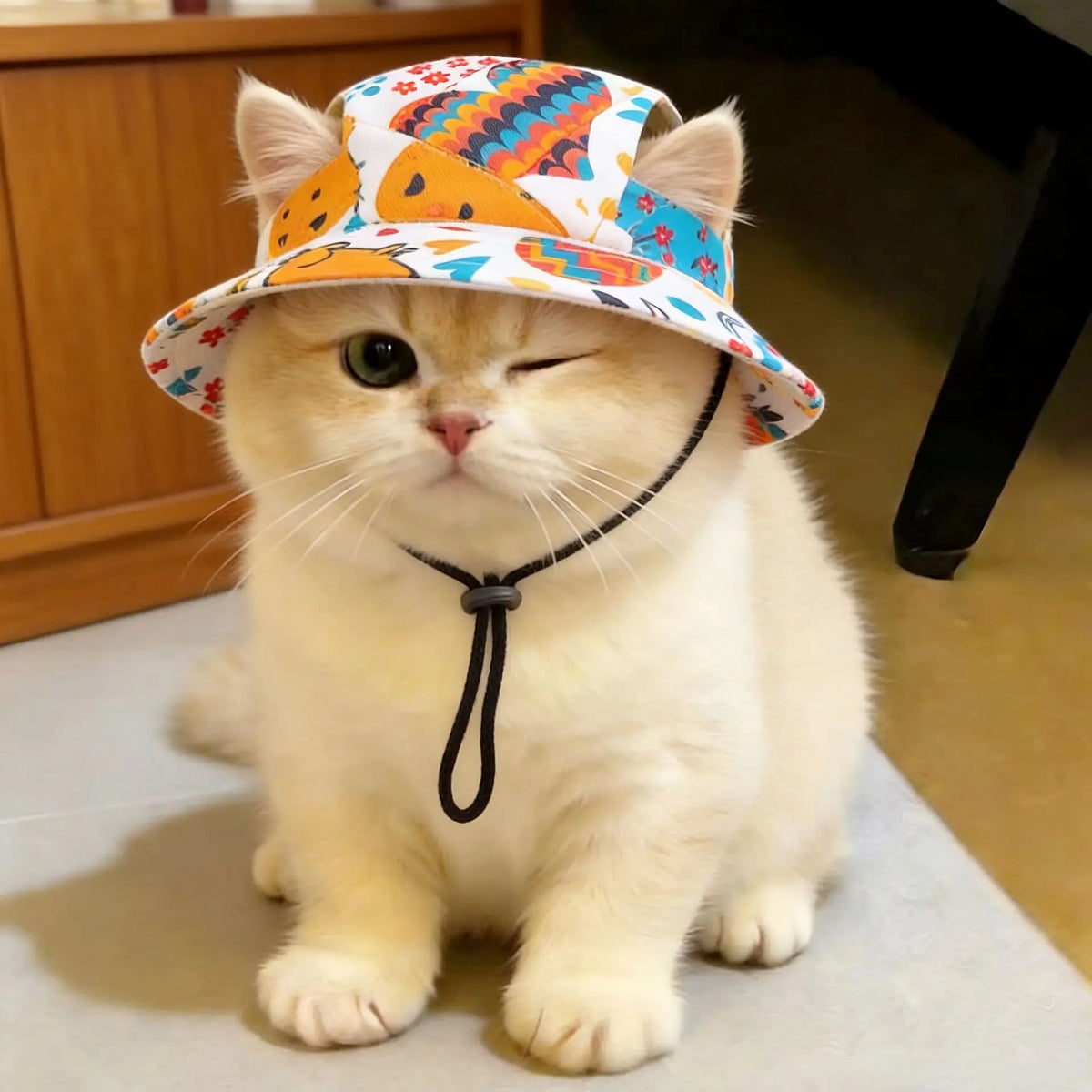 djustable Pet Dog Sun Hat Cute Printed Cat Bucket Hat for Lightweight Pet  Cap for Small Medium Dogs Cats Outdoor Pet Cap