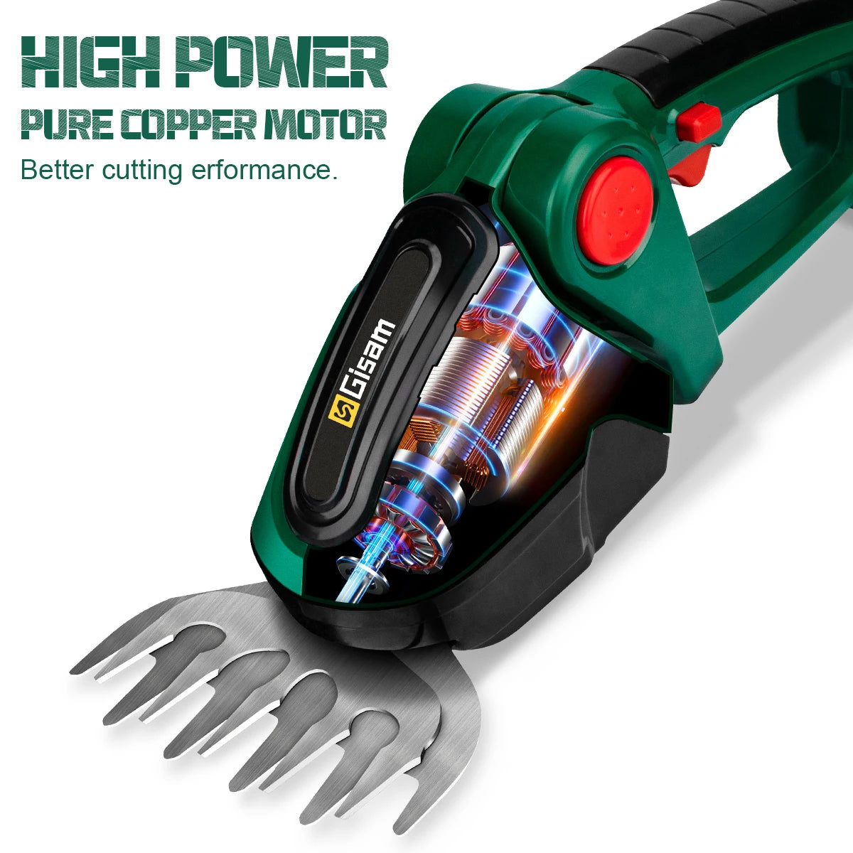 Taille-haies électrique 2 en 1 Gisam, 20 000 tr/min, tondeuse à gazon portative domestique, cisaille de jardin, outil électrique pour batterie Makita 18 V
