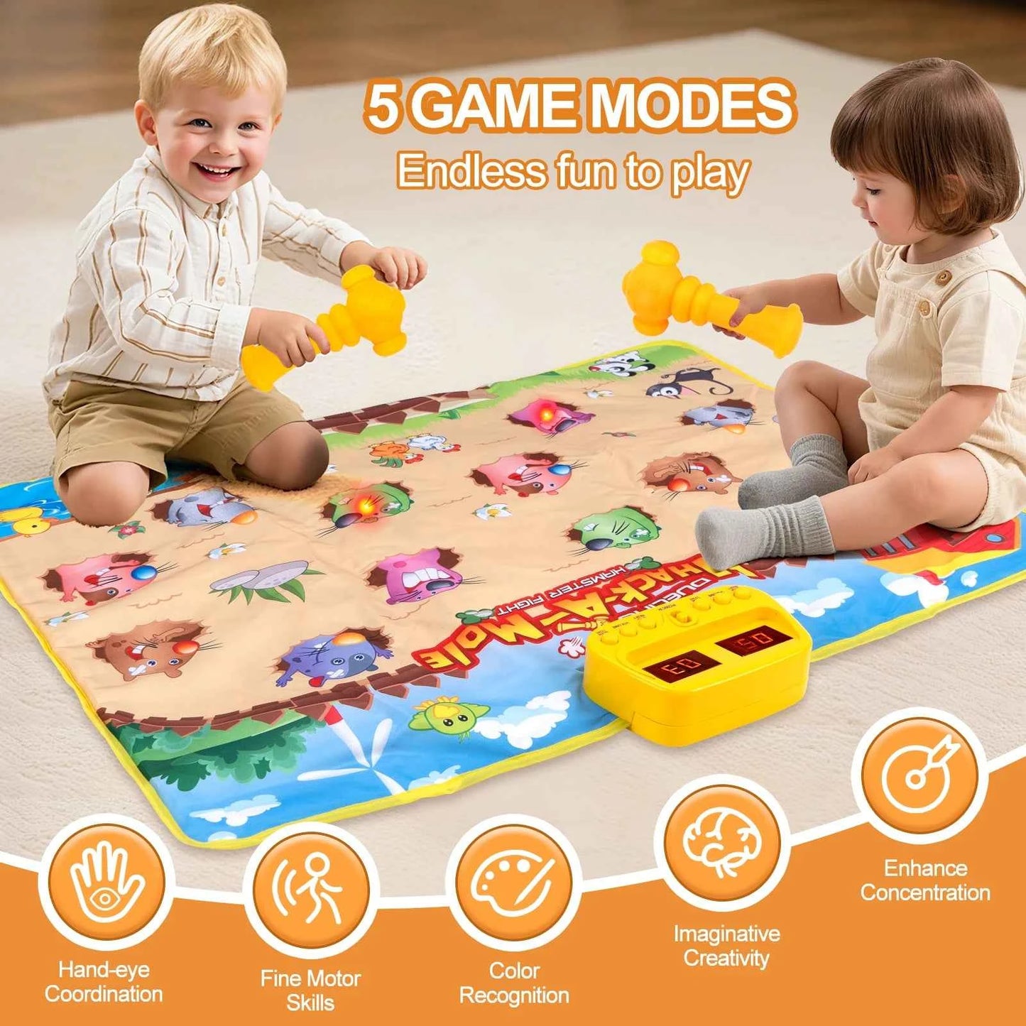 90x70cm Unicorn Music Mat - 2 in 1 Piano Keyboard and Drum Dance Mat for Kids, Educational Toys with 8 Instruments Sounds