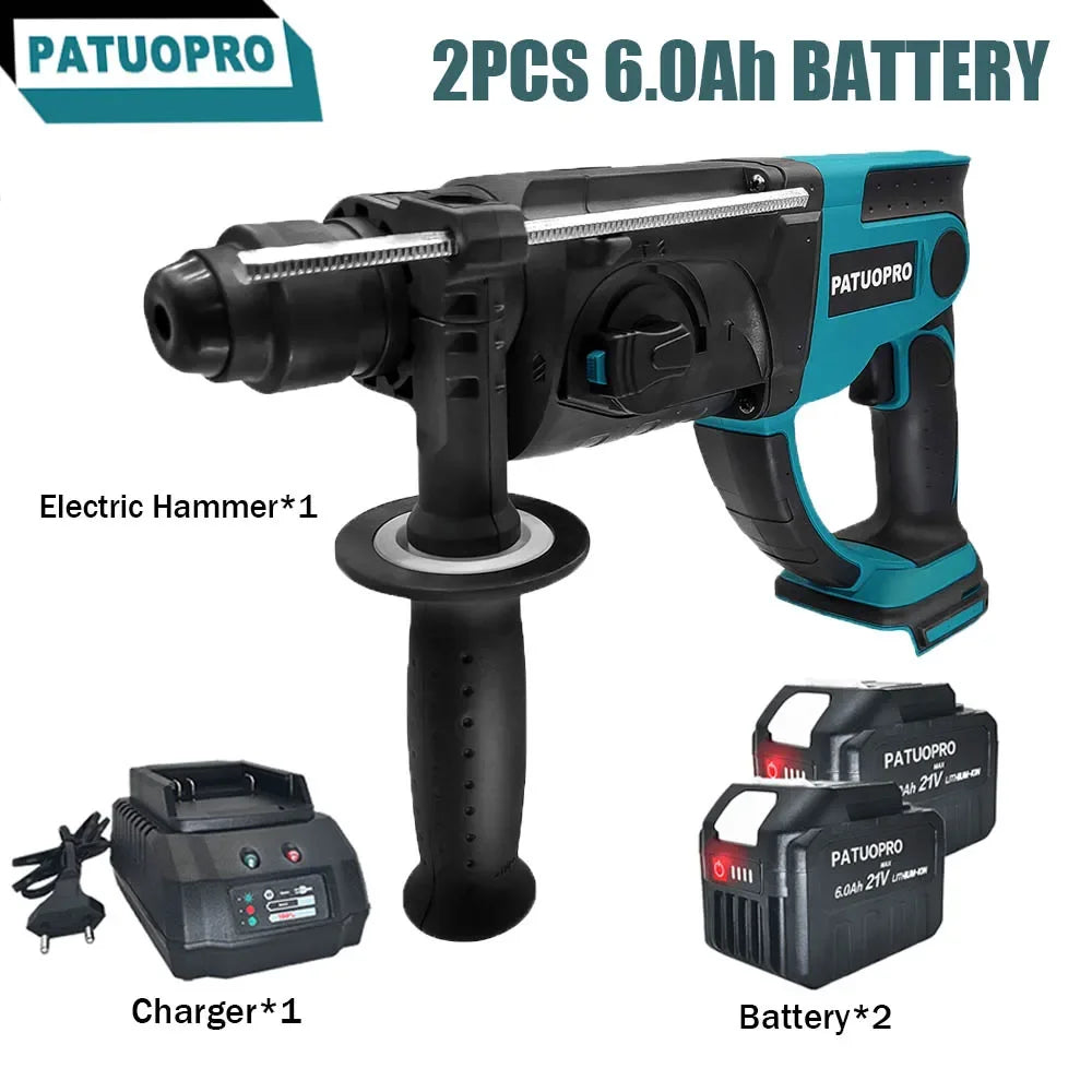 3 Functions Cordless Electric Rotary Hammer – Rechargeable 28MM Hammer Drill Power Tool for Makita 18V Battery - Quality Shopping Centre