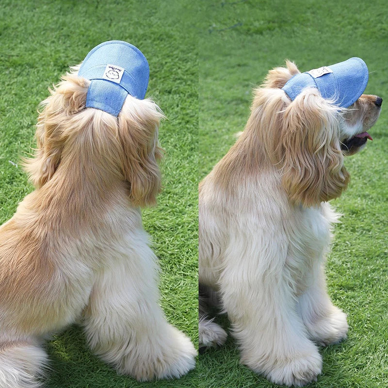 Dog Hat with Ear Holes Adjustable Baseball Cap for small medium dogs Sun Hat Outdoor Hiking Pet Hat Dog Accessories