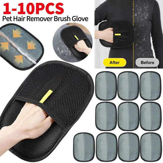 1 10pcs Pet Hair Removal Tool Pet Grooming Gloves Reusable Static Removal