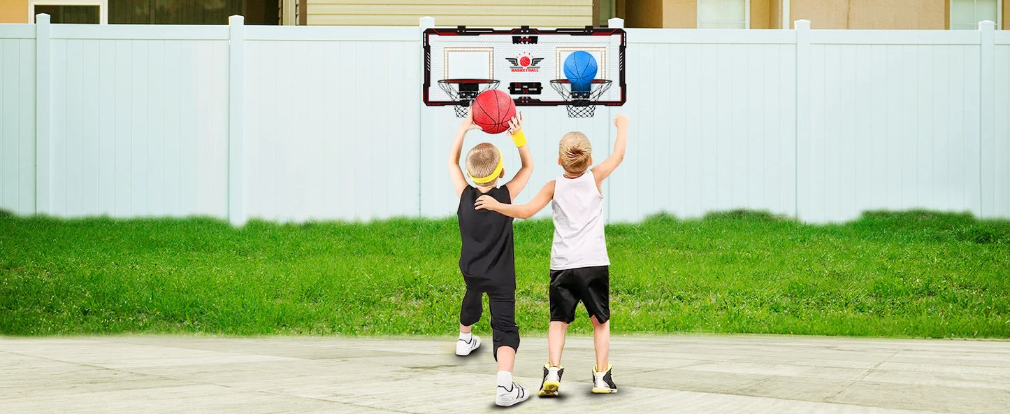 VATOS Mini Basketball Hoop for Kids x2 Indoor Outdoor Electric Scoreboard with 4 Balls - Perfect Sports Game Gift for Boys and Girls - Quality Shopping Centre