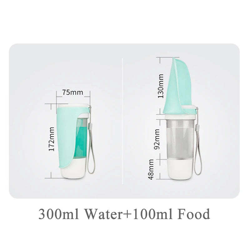 2 in 1 Dog Water Bottle Outdoor Portable Dog Water Bottle for Small Large Dogs Foldable Pet Drinking Bowl Dog Accessories