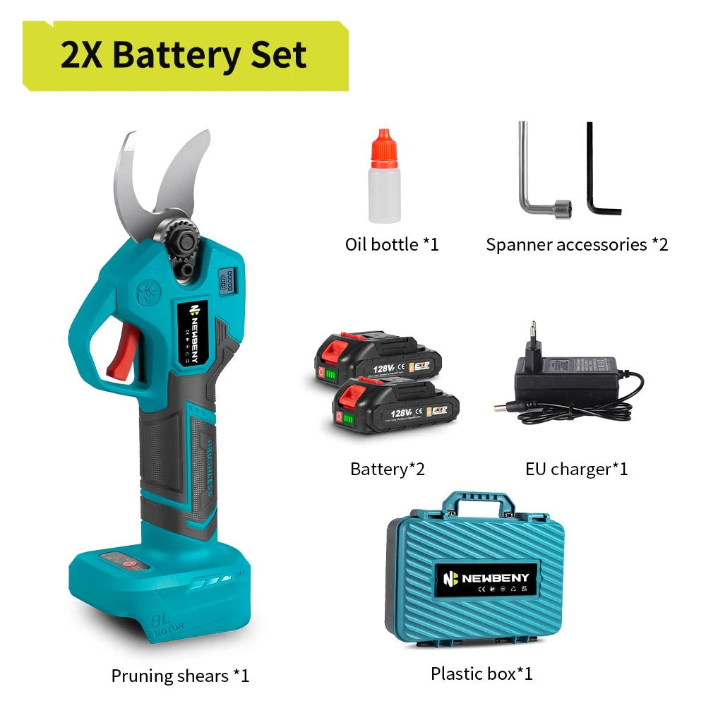 Sécateur électrique sans fil NEWBENY 30 mm, outil de taille pour branches d'arbres fruitiers, compatible avec batterie Makita