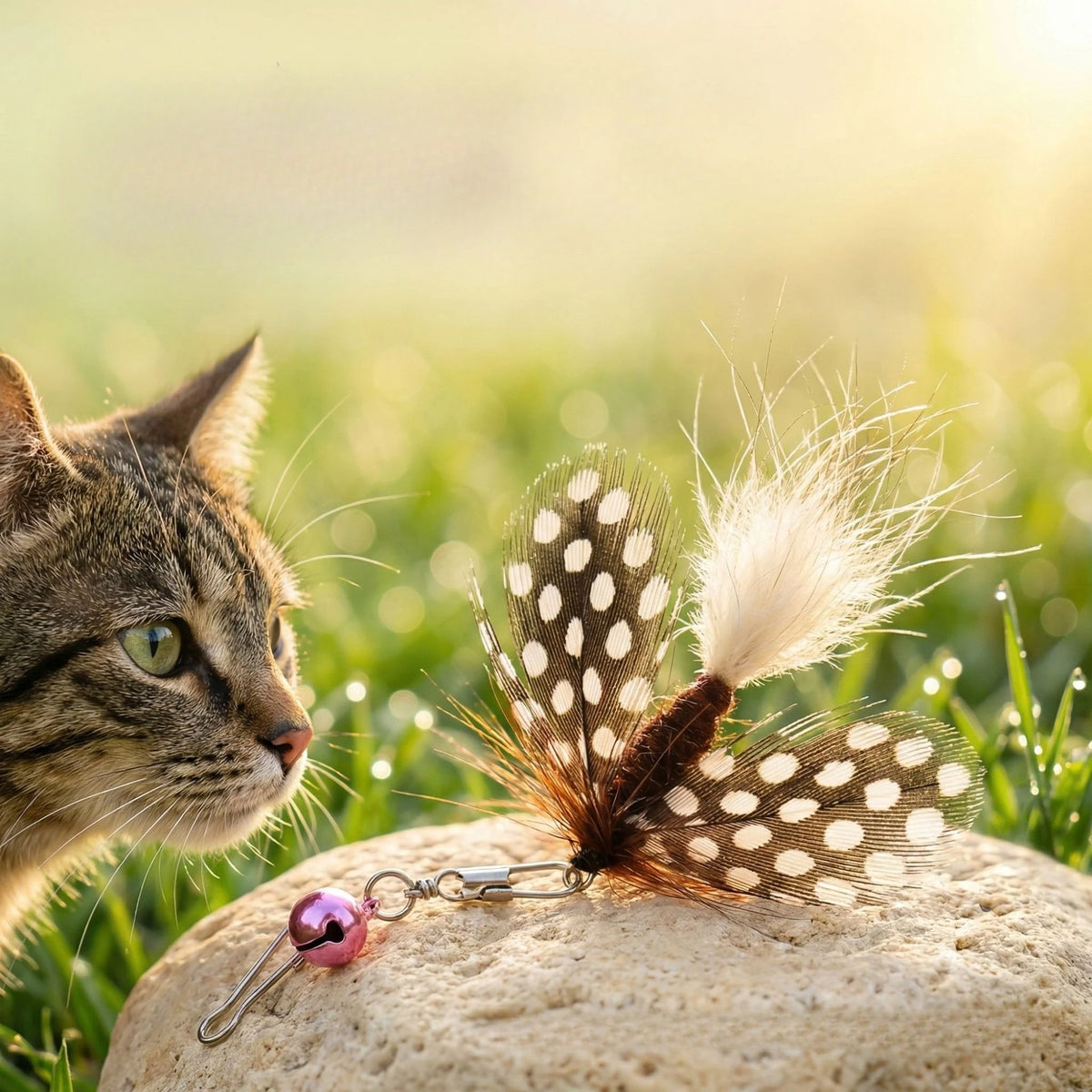1/2 stuks insectenaccessoires kattenhengel vervangende kop met veren interactief kattenspeelgoed