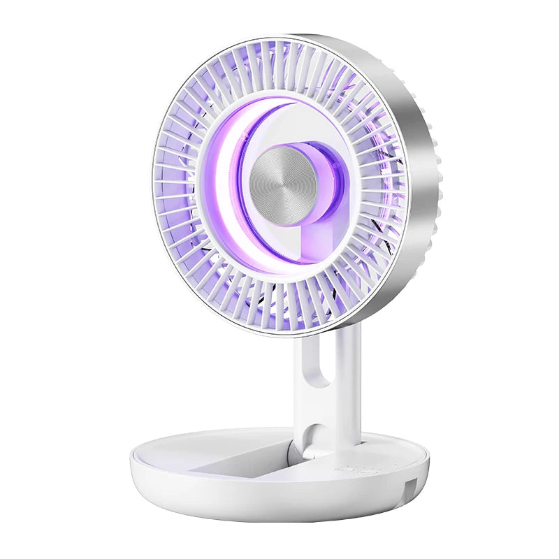 Foldable Desk Fan High-Speed Levitation Circulation Fan With 5-Speed Adjustment LED Ambient Light Foldable Electric fan Type-C