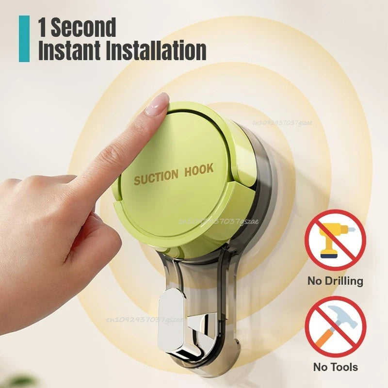 Vacuum Suction Hook Traceless No-Drilling Strong Hold Reusable Waterproof for Bathroom Kitchen Office Door Back Toilet Area