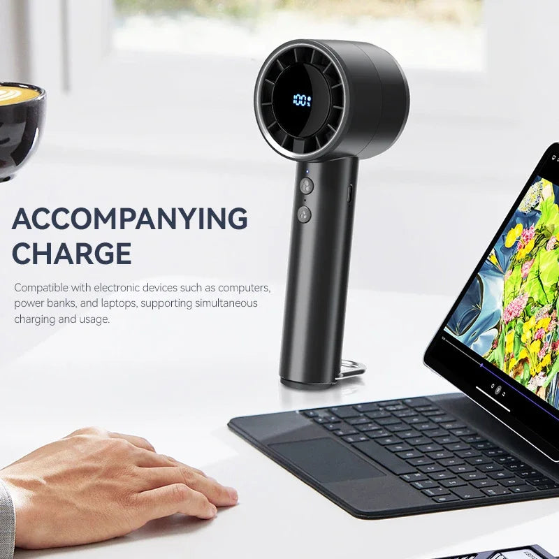 Lenovo handzame kleine ventilator koelende airconditioner draagbaar stil hoge snelheid led-display sterke windkracht USB-oplaadbare ventilator