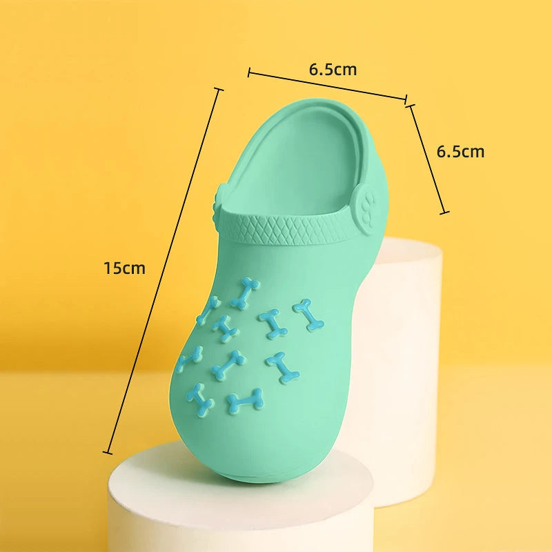 Interactive Dog Bite Slippers Toys Funny Dog Squeaky Toy Puppy Teeth Cleaning Latex Slippers Bite-resistant Pet Chew Toy