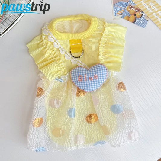 Spring Summer Pet Dog Skirt Breathable Dog Clothes for Small Medium Dogs Sweet Puppy Kitten Dresses Dog Accessories