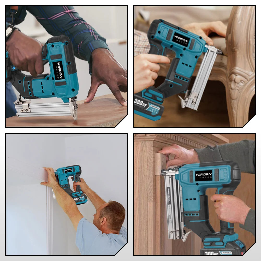 YOFIDRA F30 422J Borstelloze Elektrische Nagelmachine 2-in-1 Multifunctioneel Framing Nietpistool Accugereedschap voor Makita 18V Accu