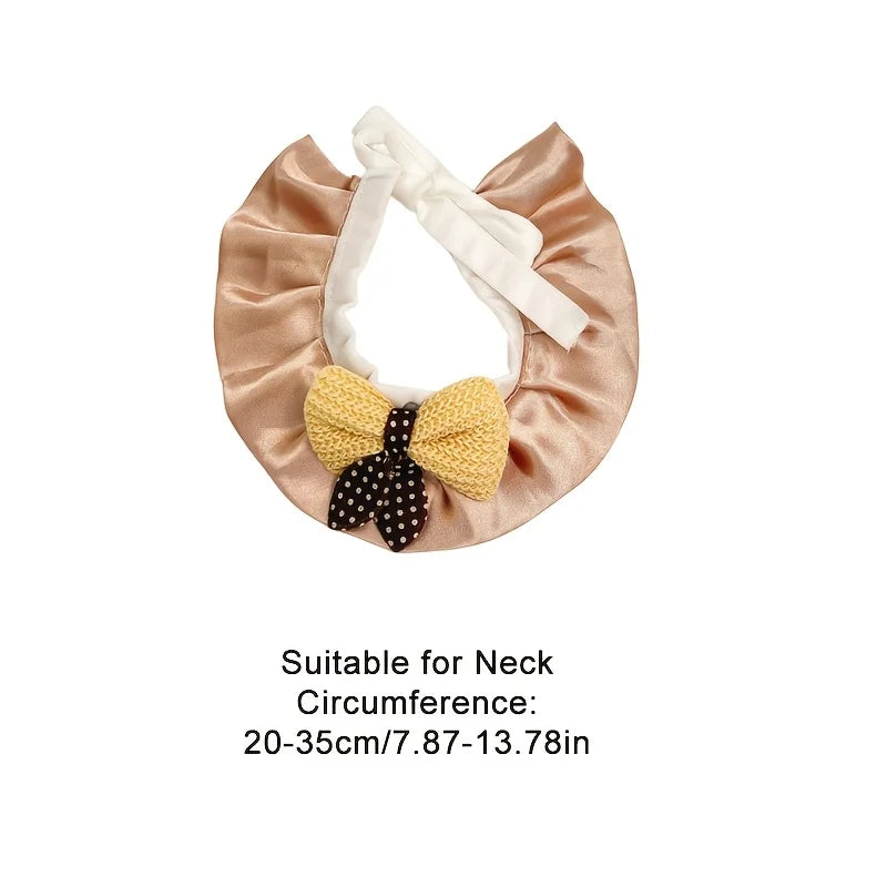 Adjustable Pet Scarf for Cats Dogs Puppy Neck Strap With Bowknot Soft Cute Dog Collar Kitten Saliva Towel Pet Dress Up Supplies