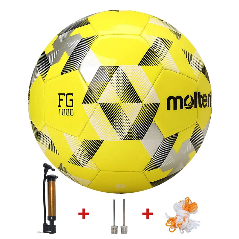 2026 Molten Soccer Ball Size 5 High Quality PVC/TPU with Pump for Outdoor Football Training and Match Game - Quality Shopping Centre