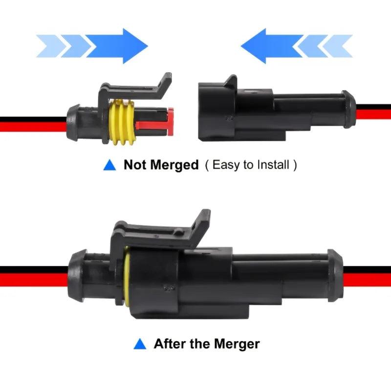 Automotive Connector Electric Motorcycle Connectors Waterproof Quick Connect Kit with Wire,Suitable for Cars and Ships Connector