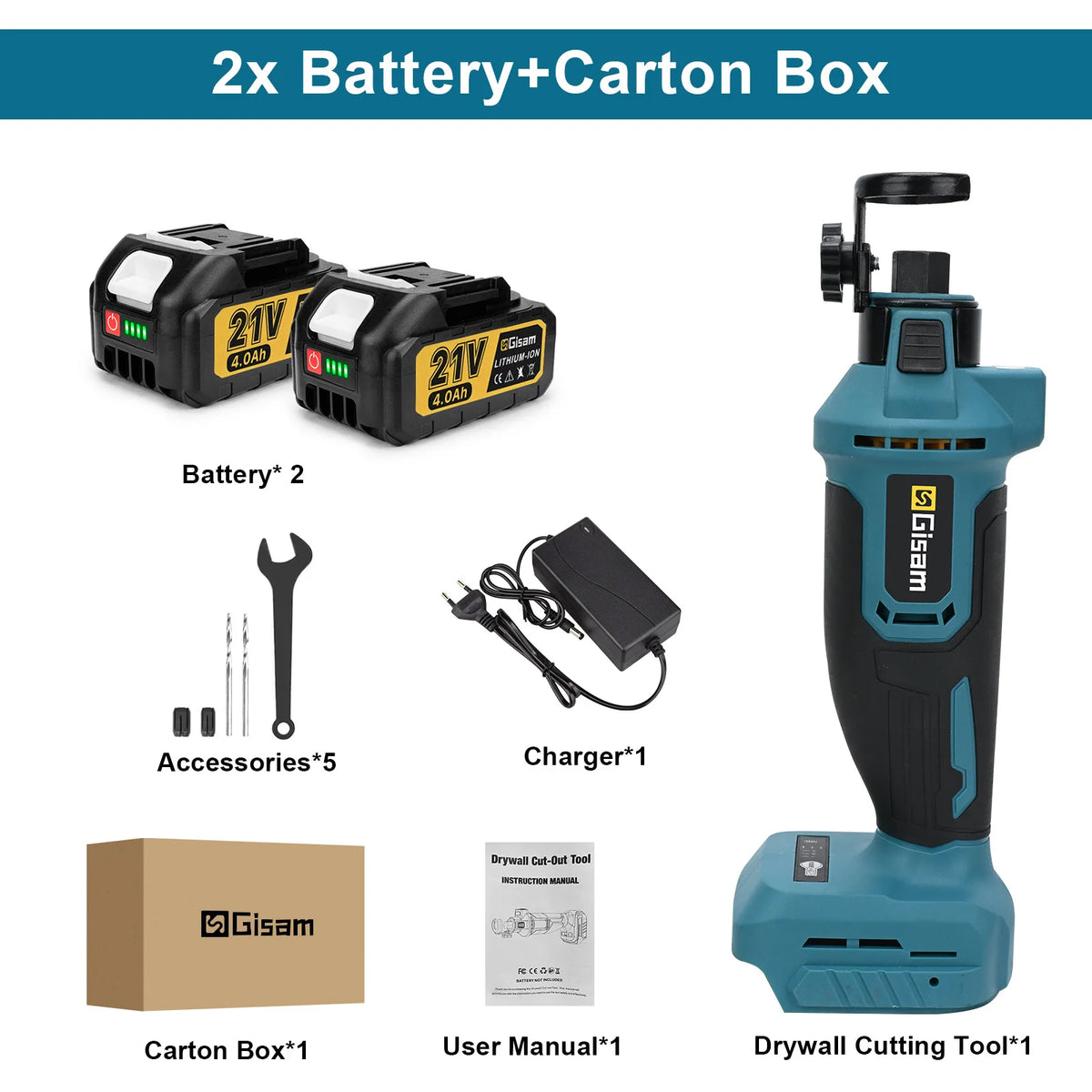 Outil de découpe électrique sans fil Gisam 3 vitesses, scie rotative sans fil 3,18 mm 6,35 mm pour bricolage, bois, plâtre, plaques de plâtre, outil électrique compatible avec batterie Makita 18V