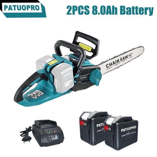 16Inch Brushless Cordless Electric Chainsaw Rechargeable Woodworking Tools For Orchard Branch Handheld Cutter For Makita Battery